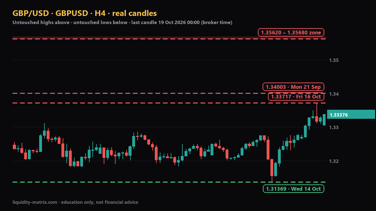 GBPUSD H4 chart: above 1.33717; above 1.34003; above 1.35620 – 1.35680; below 1.31369